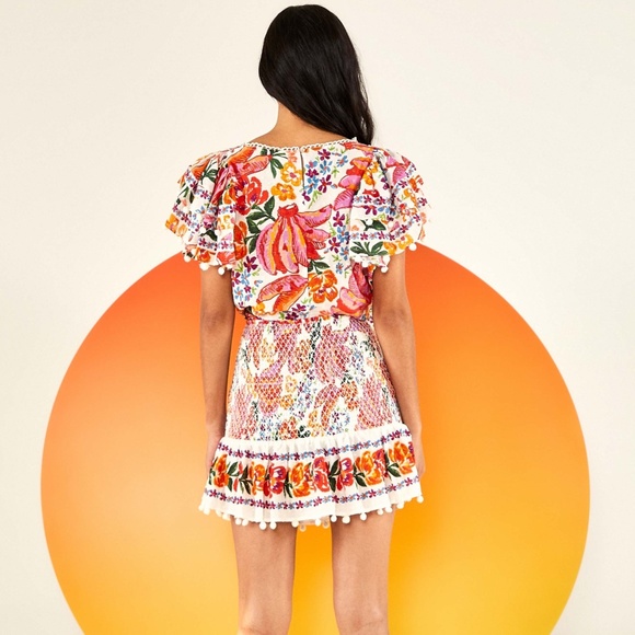 NEW Farm Rio Spring Bananas Mini Skirt Medium - Picture 9 of 17